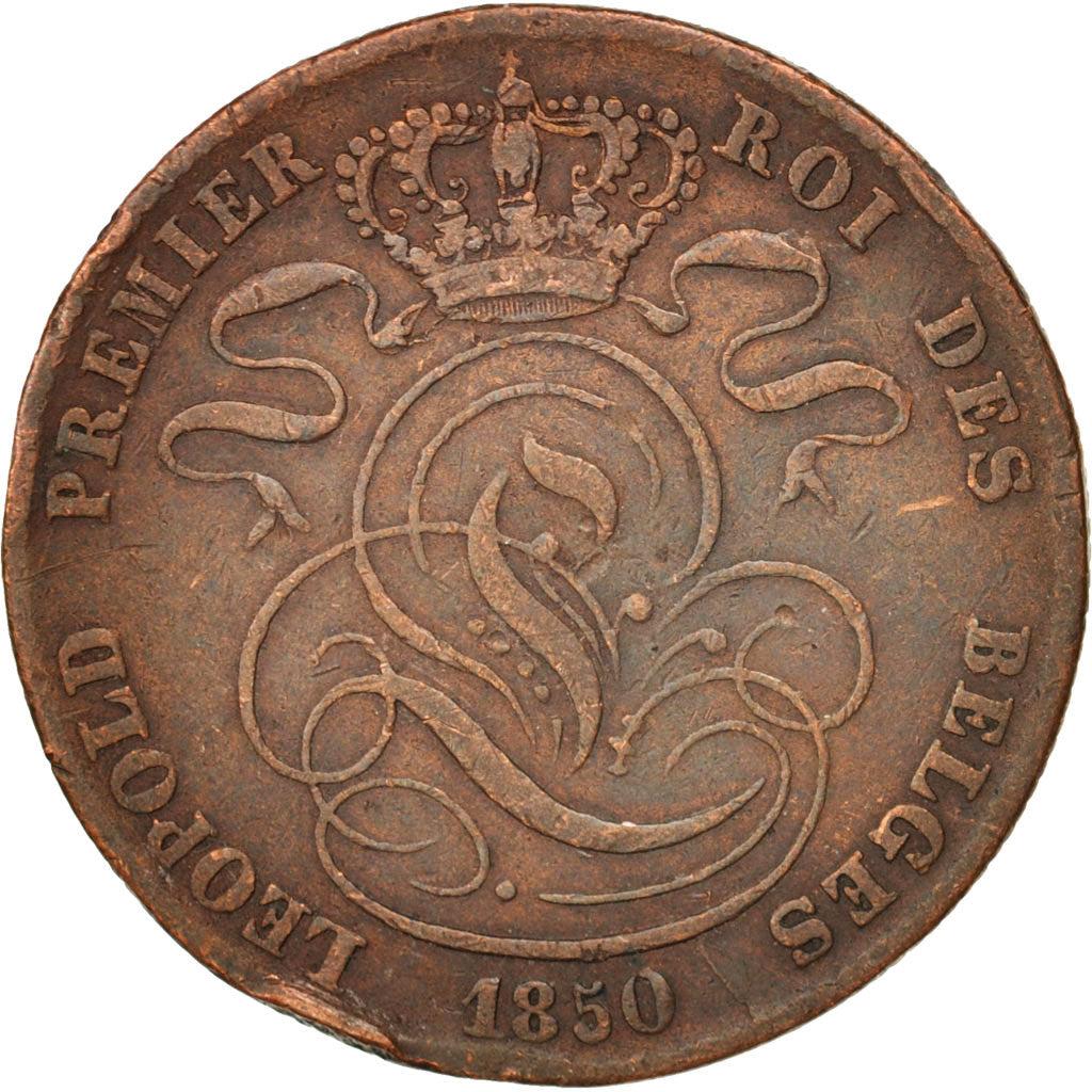 Belgium, Leopold I, 5 Centimes, 1850, VF(30-35), Copper, KM:5.1
