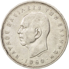 Greece, Paul I, 20 Drachmai, 1960, EF(40-45), Silver, KM:85