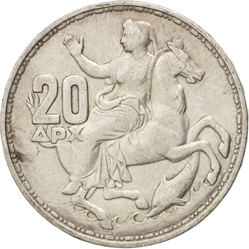 Greece, Paul I, 20 Drachmai, 1960, EF(40-45), Silver, KM:85