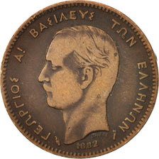 Griechenland, George I, 5 Lepta, 1882, EF(40-45), Copper, KM:54