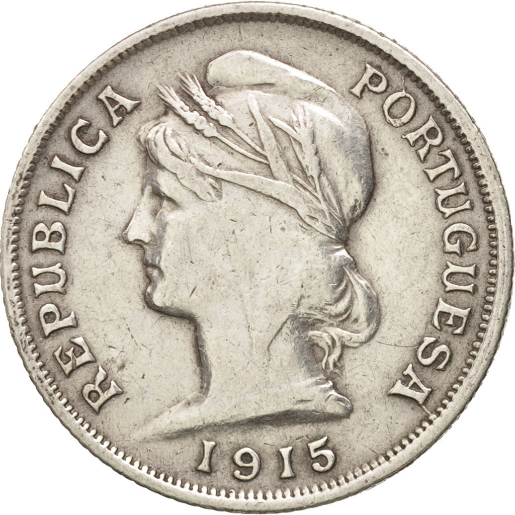 Portugal, 10 Centavos, 1915, AU(50-53), Silver, KM:563