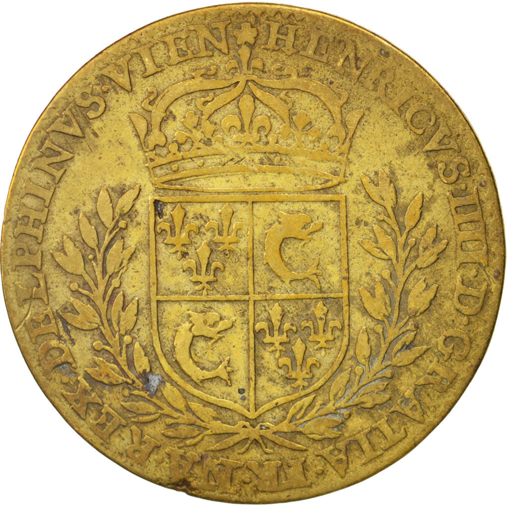 France, Token, Henri IV, Dauphin, 1610, VF(20-25), Brass, 26