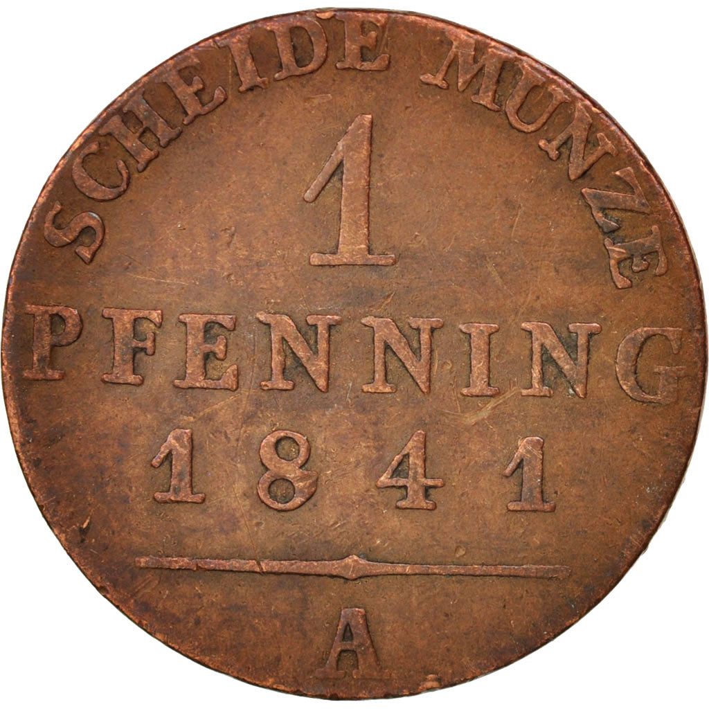 German States, PRUSSIA, Friedrich Wilhelm IV, Pfennig, 1841, VF(30-35), Copper
