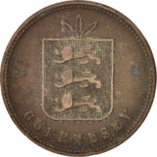 Guernsey, 4 Doubles, 1874, Heaton, Birmingham, F(12-15), Bronze, KM:5