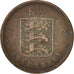 Guernsey, 4 Doubles, 1874, Heaton, Birmingham, F(12-15), Bronze, KM:5