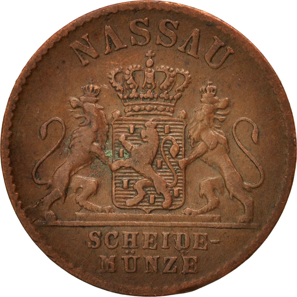 German States, NASSAU, Adolph, Pfennig, 1860, Wiesbaden, VF(30-35), Copper