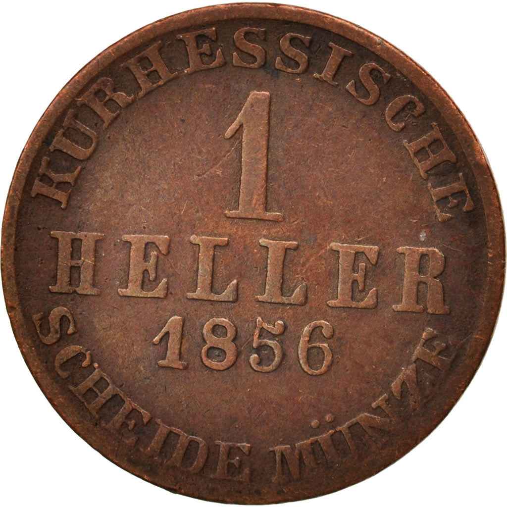 German States, HESSE-CASSEL, Friedrich Wilhelm, Heller, 1856, VF(30-35)