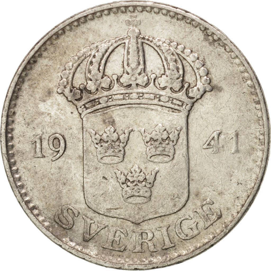 Coin, Sweden, Gustaf V, Krona, 1941, EF(40-45), Silver, KM:786.2