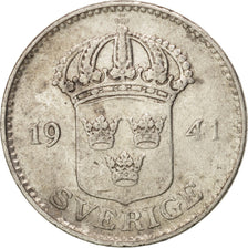 Coin, Sweden, Gustaf V, Krona, 1941, EF(40-45), Silver, KM:786.2