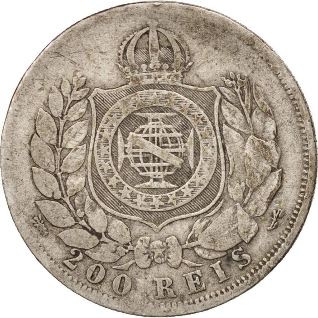 Brazil, Pedro II, 200 Reis, 1868, VF(20-25), Silver, KM:471