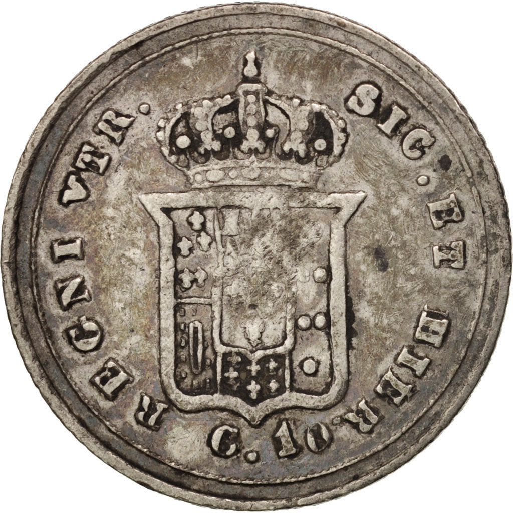 Coin, ITALIAN STATES, NAPLES, Ferdinando II, 10 Grana, 1856, Naples, VF(30-35)