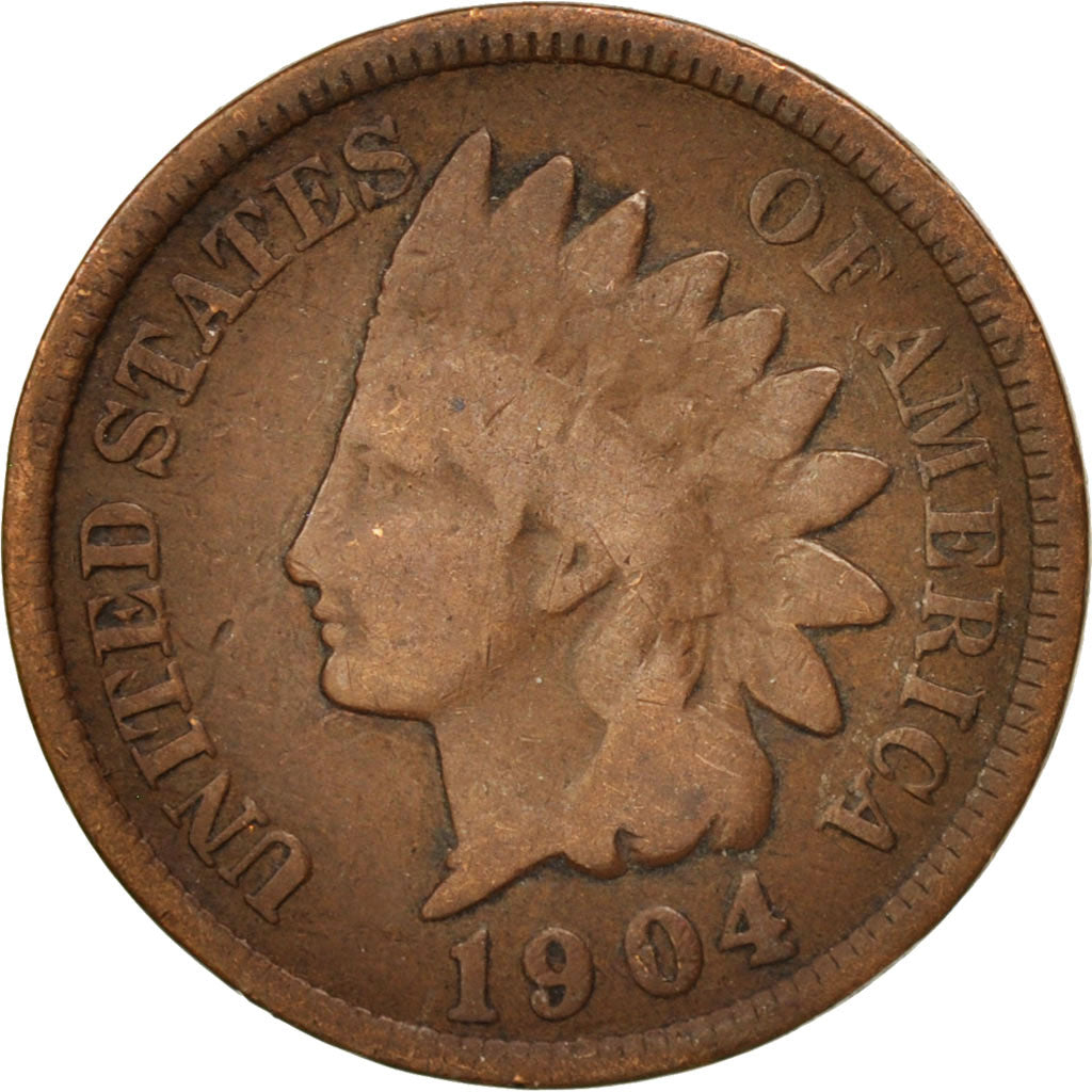 United States, Indian Head Cent, Cent, 1904, U.S. Mint, Philadelphia