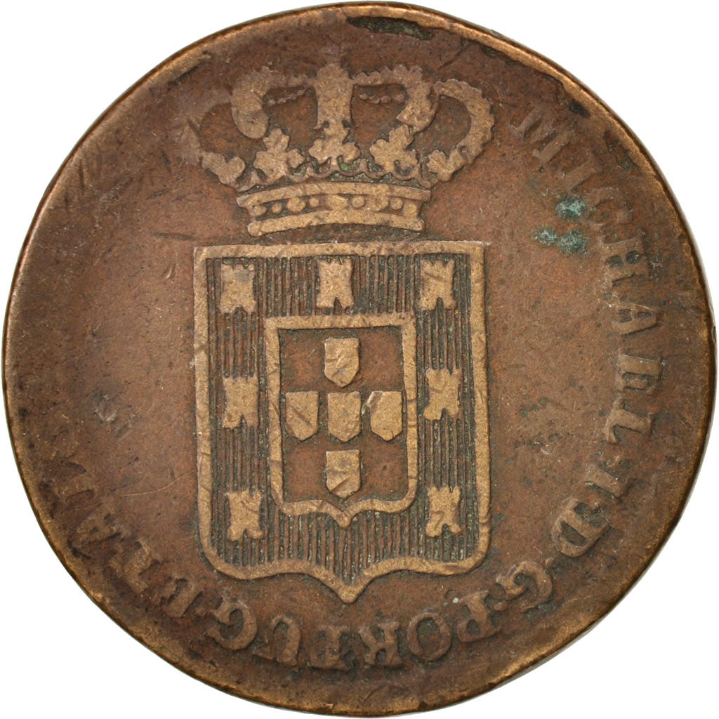 Portugal, Miguel, 40 Reis, Pataco, 1829, VF(20-25), Bronze, KM:380