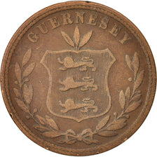 Moneta, Guernsey, 8 Doubles, 1864, Heaton, Birmingham, MB, Bronzo, KM:7