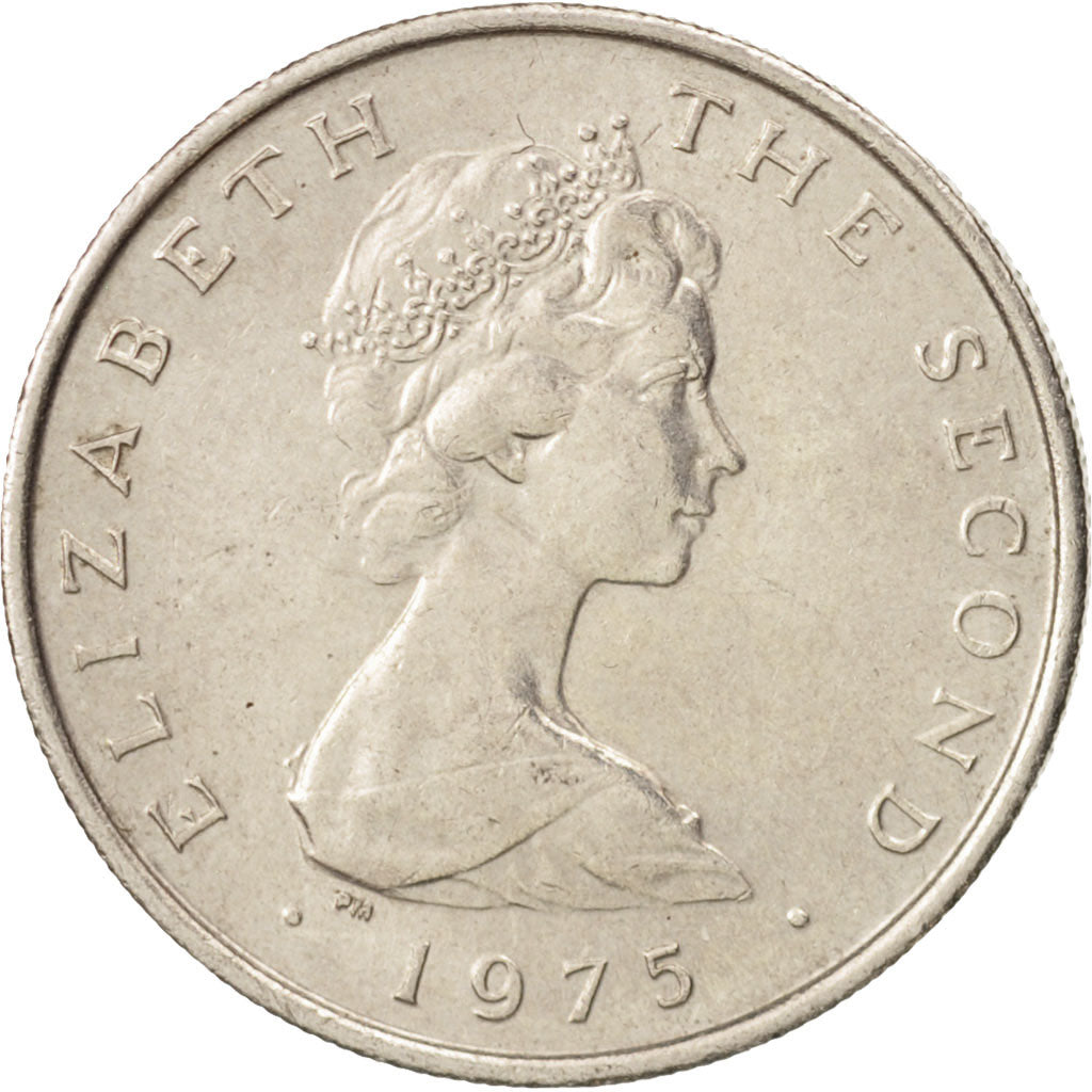 Isle of Man, Elizabeth II, 5 New Pence, 1975, AU(55-58), Copper-nickel, KM:22