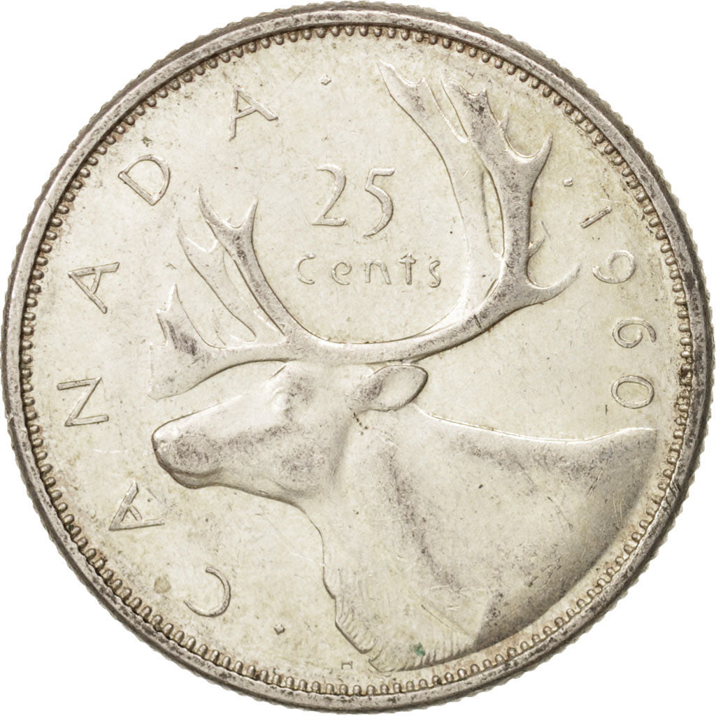 Coin, Canada, Elizabeth II, 25 Cents, 1960, Royal Canadian Mint, Ottawa
