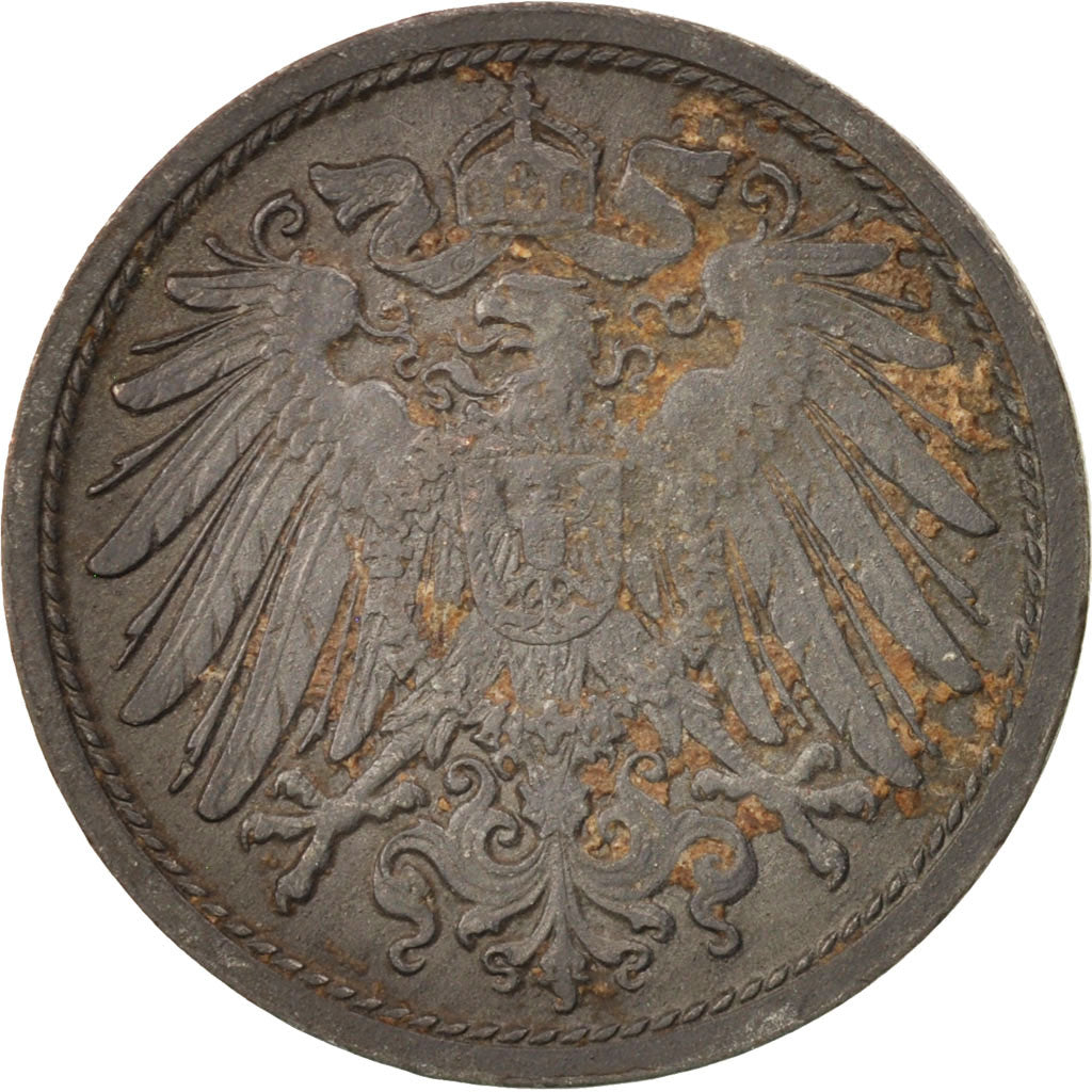 Coin, GERMANY - EMPIRE, 10 Pfennig, 1917, EF(40-45), Zinc, KM:26