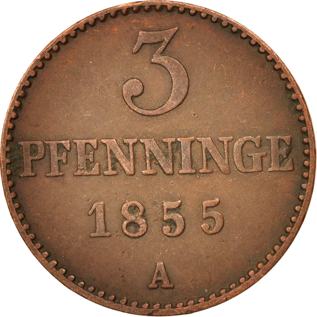 Coin, German States, MECKLENBURG-SCHWERIN, Friedrich Franz II, 3 Pfennig