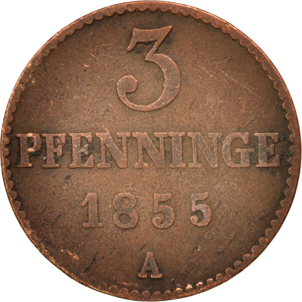 German States, MECKLENBURG-SCHWERIN, Friedrich Franz II, 3 Pfennig