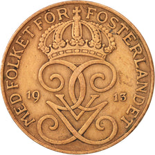 Coin, Sweden, Gustaf V, 5 Öre, 1913, AU(50-53), Bronze, KM:779.2