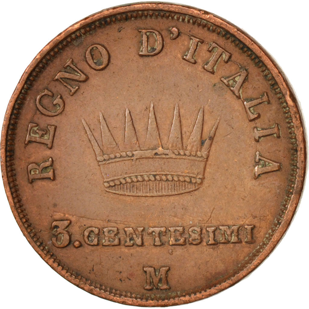 Moneta, STATI ITALIANI, KINGDOM OF NAPOLEON, Napoleon I, 3 Centesimi, 1812