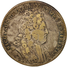 France, Token, Nicolas Desmaretz, 1712, EF(40-45), Brass, 30, Feuardent:5752