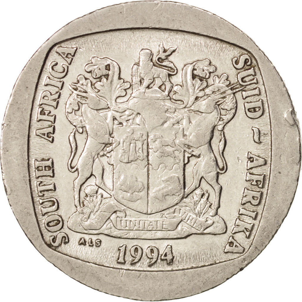 Coin, South Africa, 5 Rand, 1994, EF(40-45), Nickel Plated Copper, KM:140
