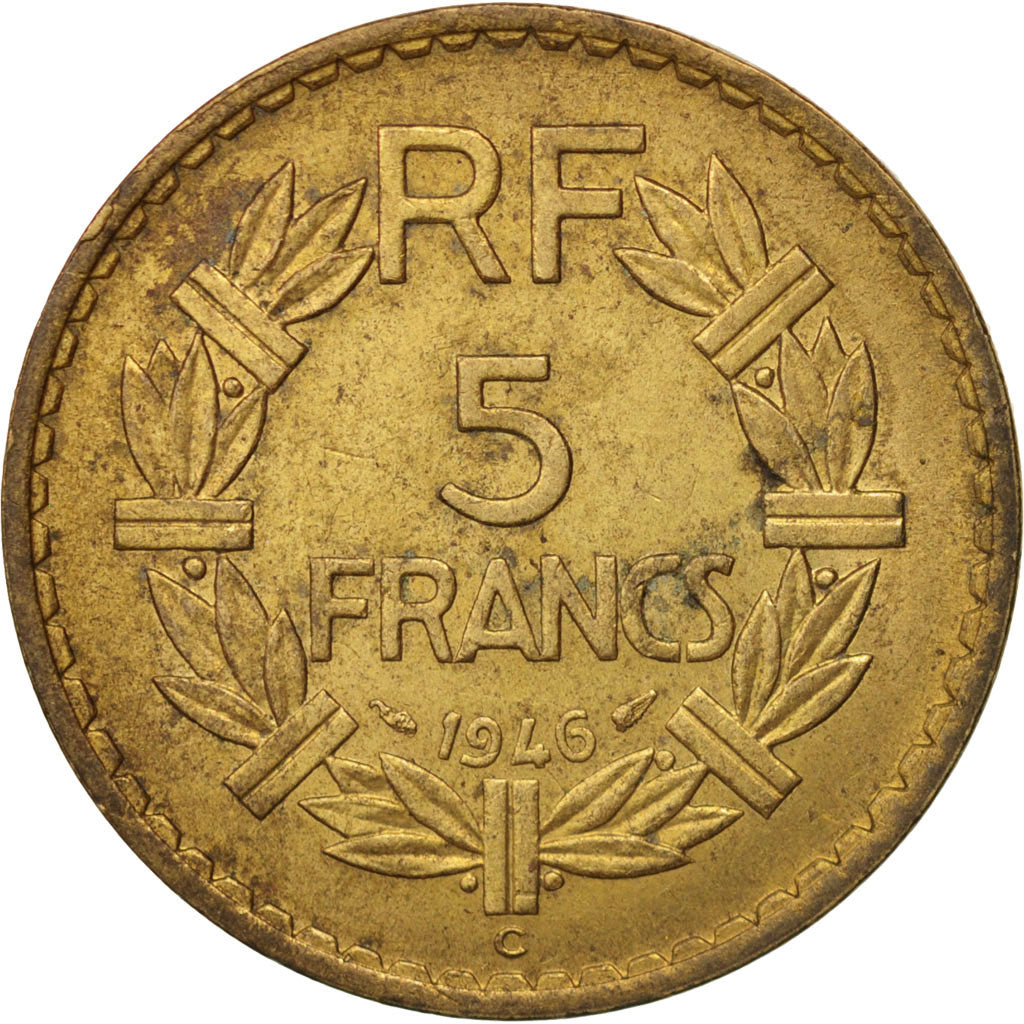 Coin, France, Lavrillier, 5 Francs, 1946, Castelsarrasin, AU(50-53)