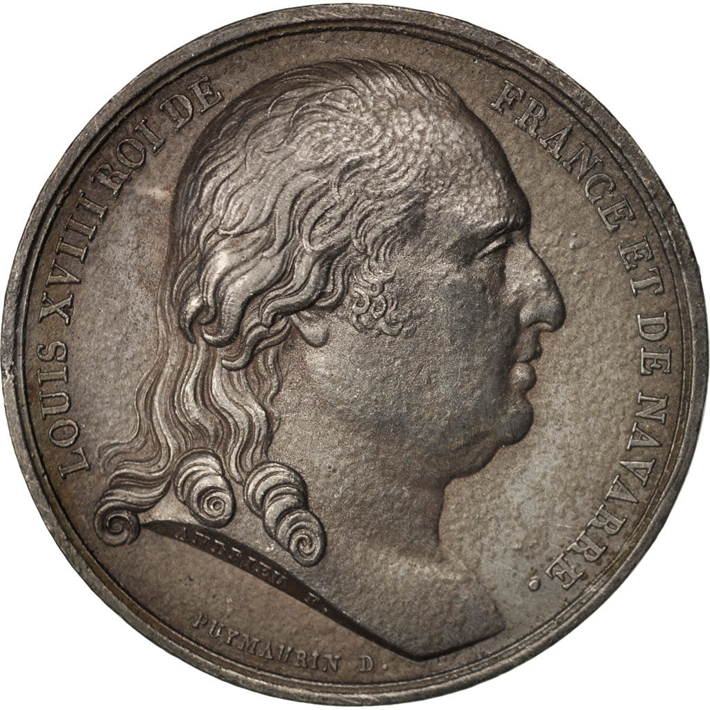 Francia, Medal, La vaccine, Louis XVIII, History, Andrieu, SPL-, Stagno, 40