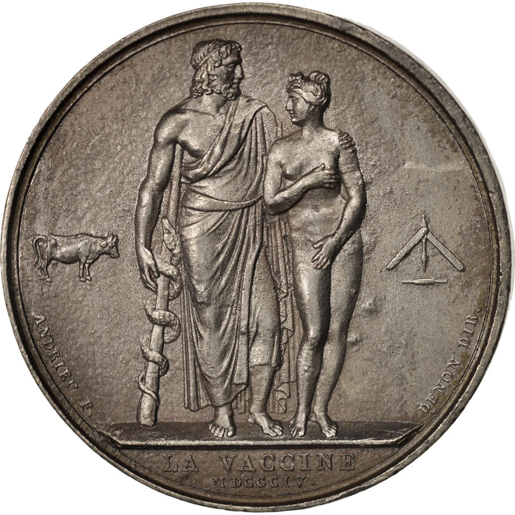 Francia, Medal, La vaccine, Louis XVIII, History, Andrieu, SPL-, Stagno, 40