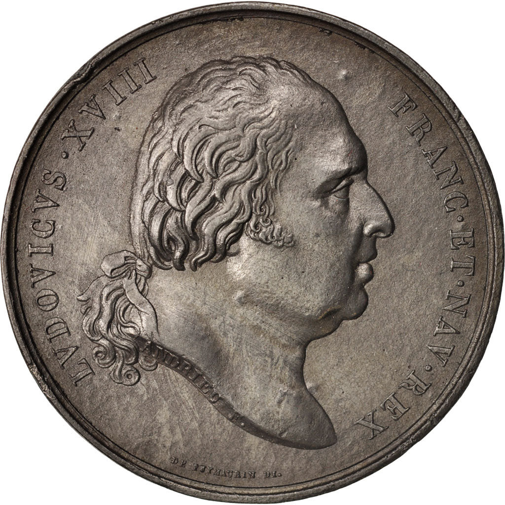 Francia, Medal, Naissance d'Henri d'Artois, Louis XVIII, History, 1820, Andrieu