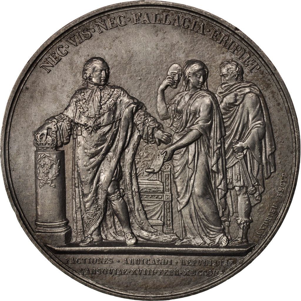 France, Medal, Refus d’abdication de Louis XVIII à Varsovie., Louis XVIII