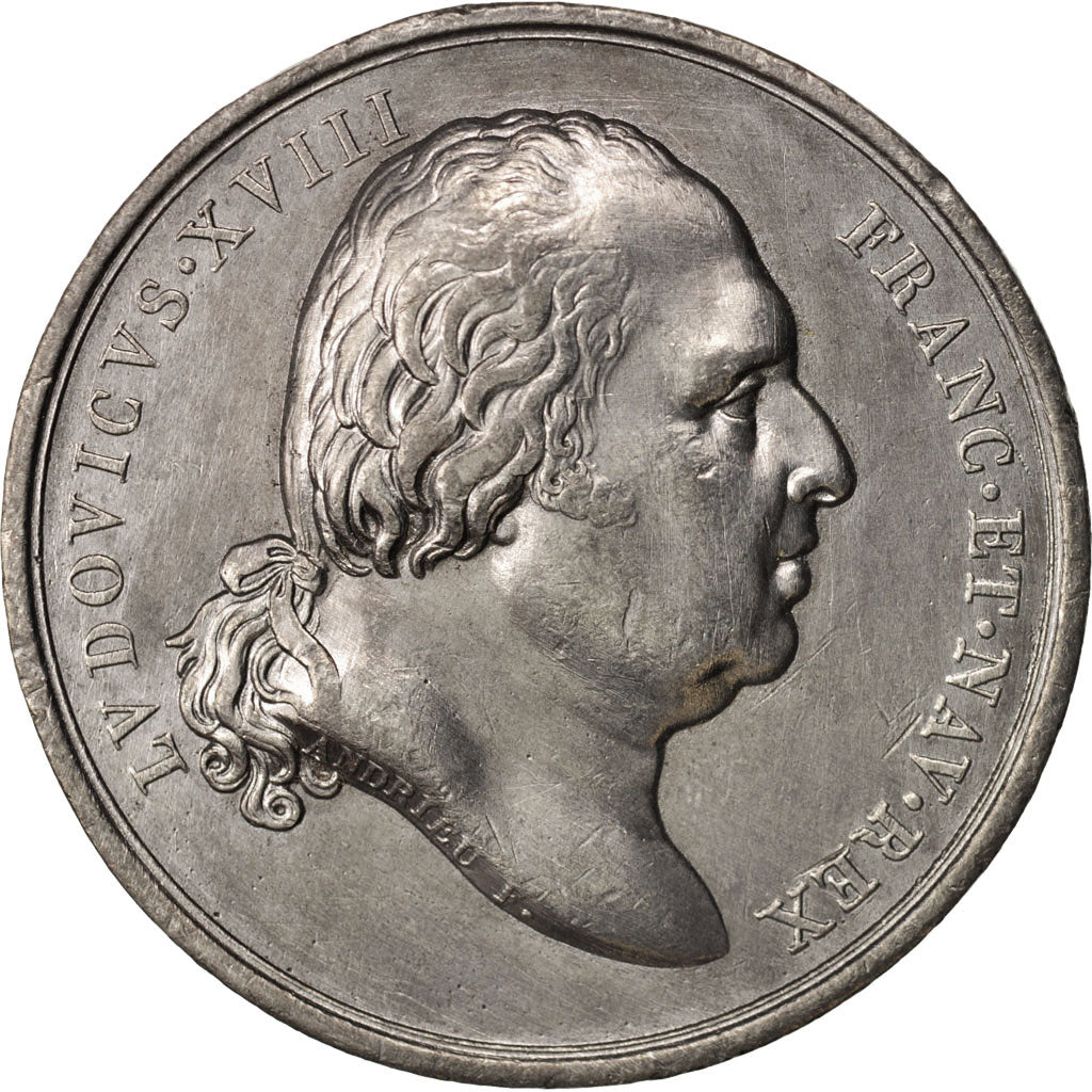 France, Medal, Ascension de Louis XVIII, Louis XVIII, History, 1795, Andrieu