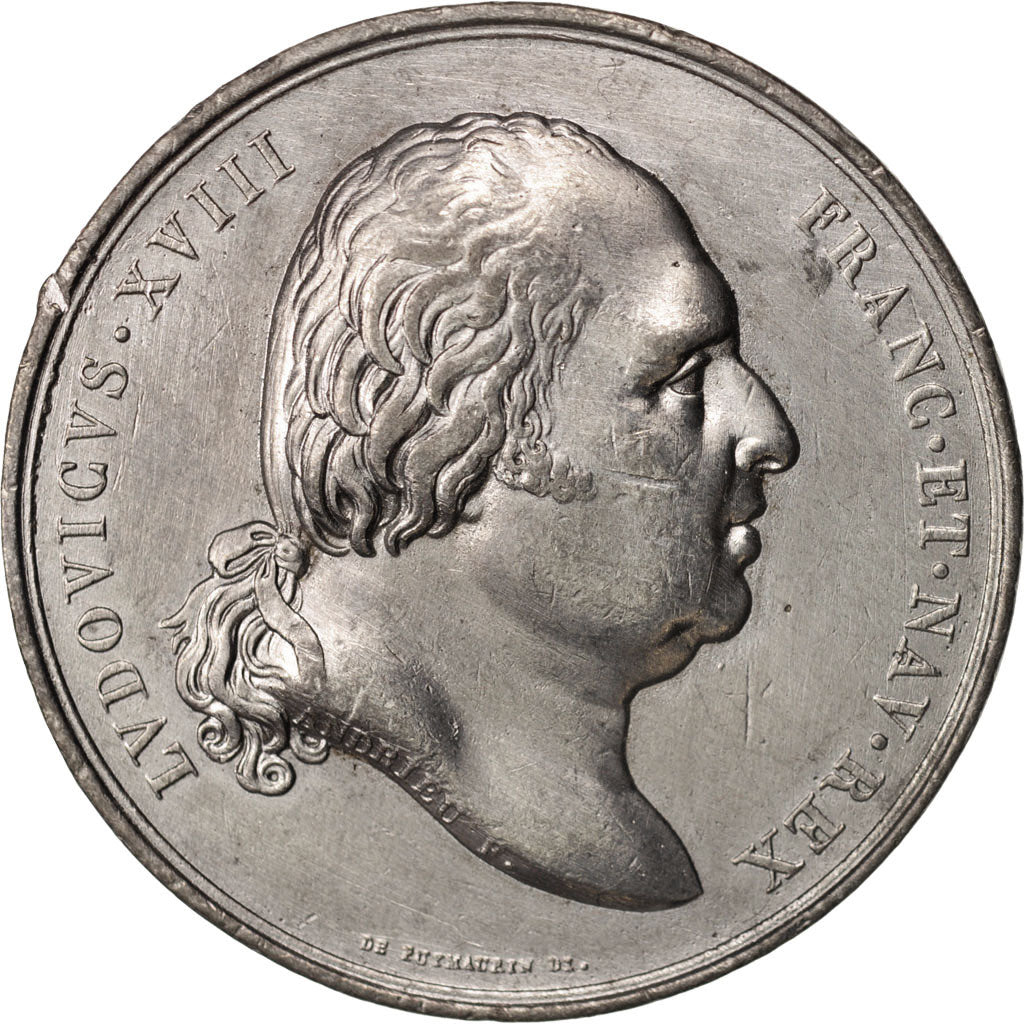 Francja, Medal, Ludwik XVIII, Charte Constitutionnelle, Historia, 1814, Andrieu