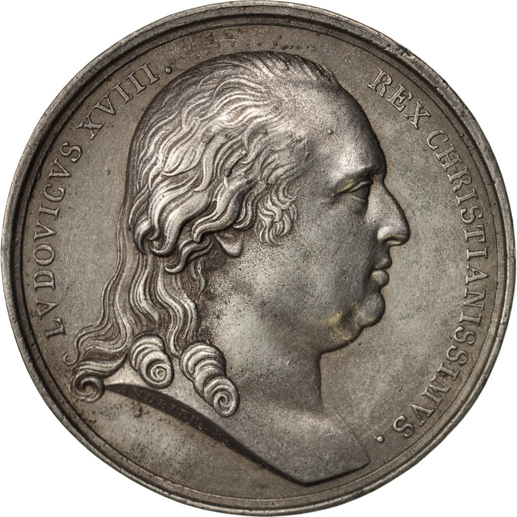 Francia, Medal, Hommage à Louis XVI, Louis XVIII, History, 1815, Andrieu, SPL-