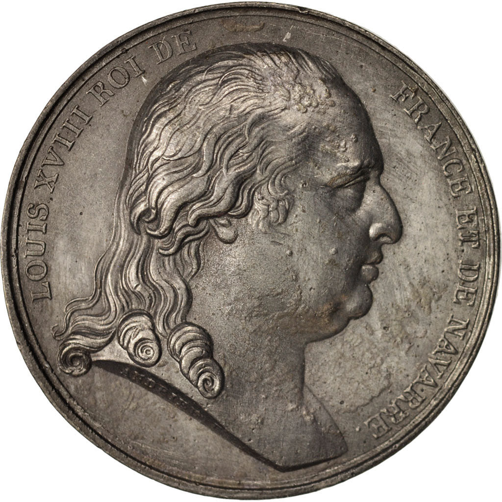 Francja, Medal, Ludwik XVIII, Il porte la paix du monde, Historia, 1814
