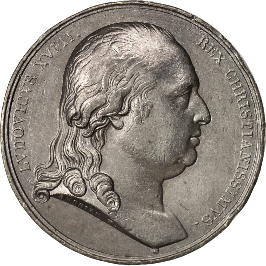 France, Medal, Mariage du duc de Berry et Marie-Caroline de Naples, Louis XVIII