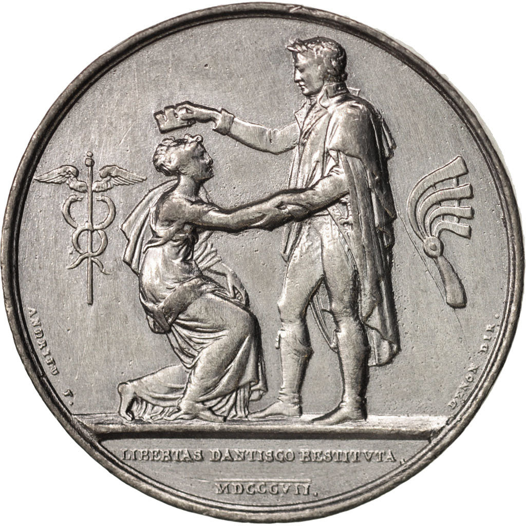 France, Medal, Liberté rendue à Dantzig, First French Empire, History, 1807