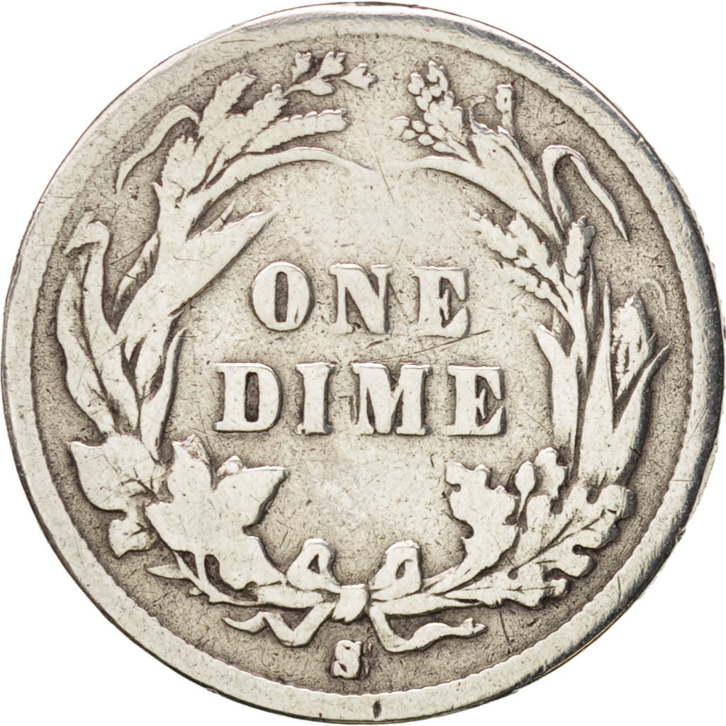 United States, Barber Dime, Dime, 1893, U.S. Mint, San Francisco, F(12-15)