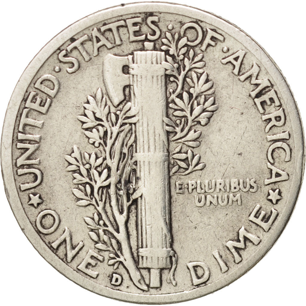 Coin, United States, Mercury Dime, Dime, 1943, U.S. Mint, Denver, VF(30-35)