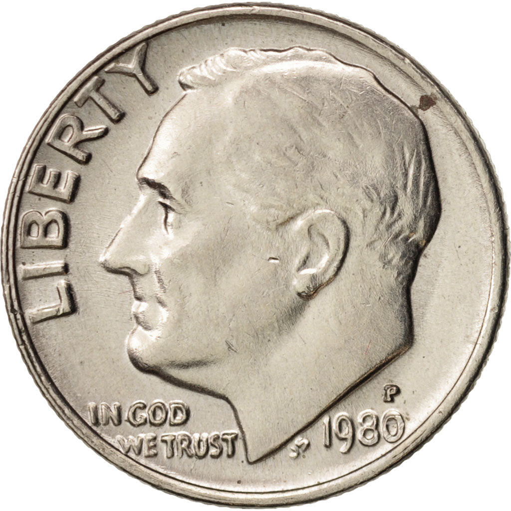 Münze, Vereinigte Staaten, Roosevelt Dime, Dime, 1980, U.S. Mint, Philadelphia