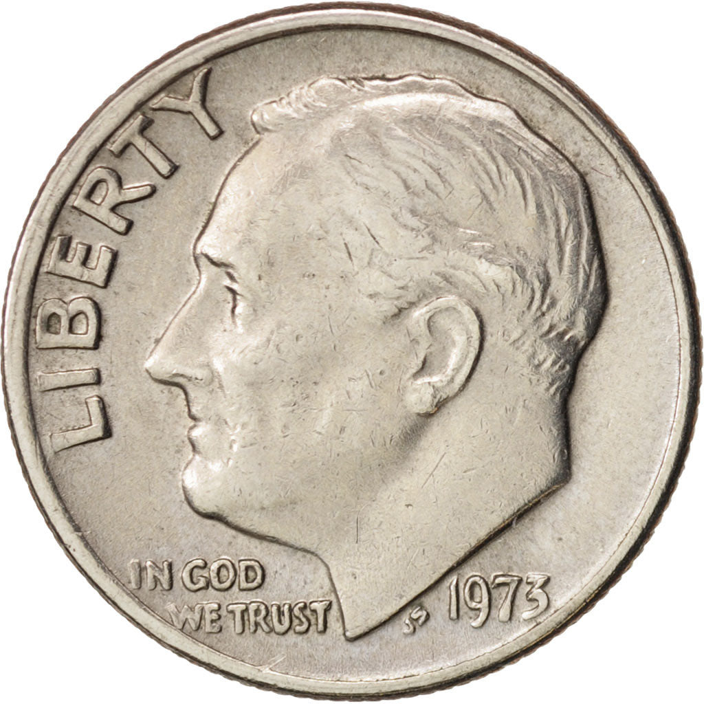Coin, United States, Roosevelt Dime, Dime, 1973, U.S. Mint, Philadelphia