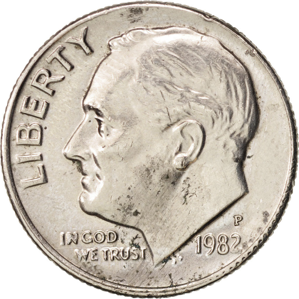 Coin, United States, Roosevelt Dime, Dime, 1982, U.S. Mint, Philadelphia