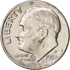 Coin, United States, Roosevelt Dime, Dime, 1982, U.S. Mint, Philadelphia