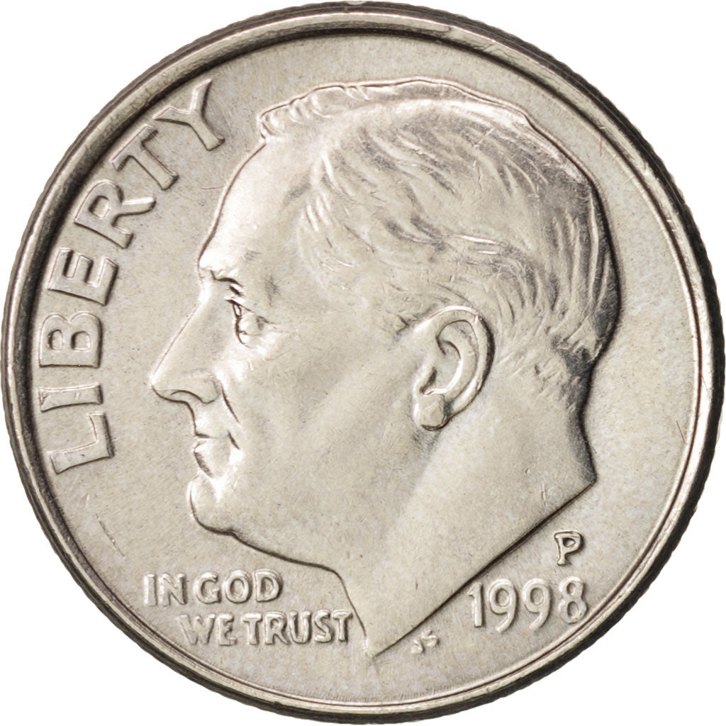 Coin, United States, Roosevelt Dime, Dime, 1998, U.S. Mint, Philadelphia