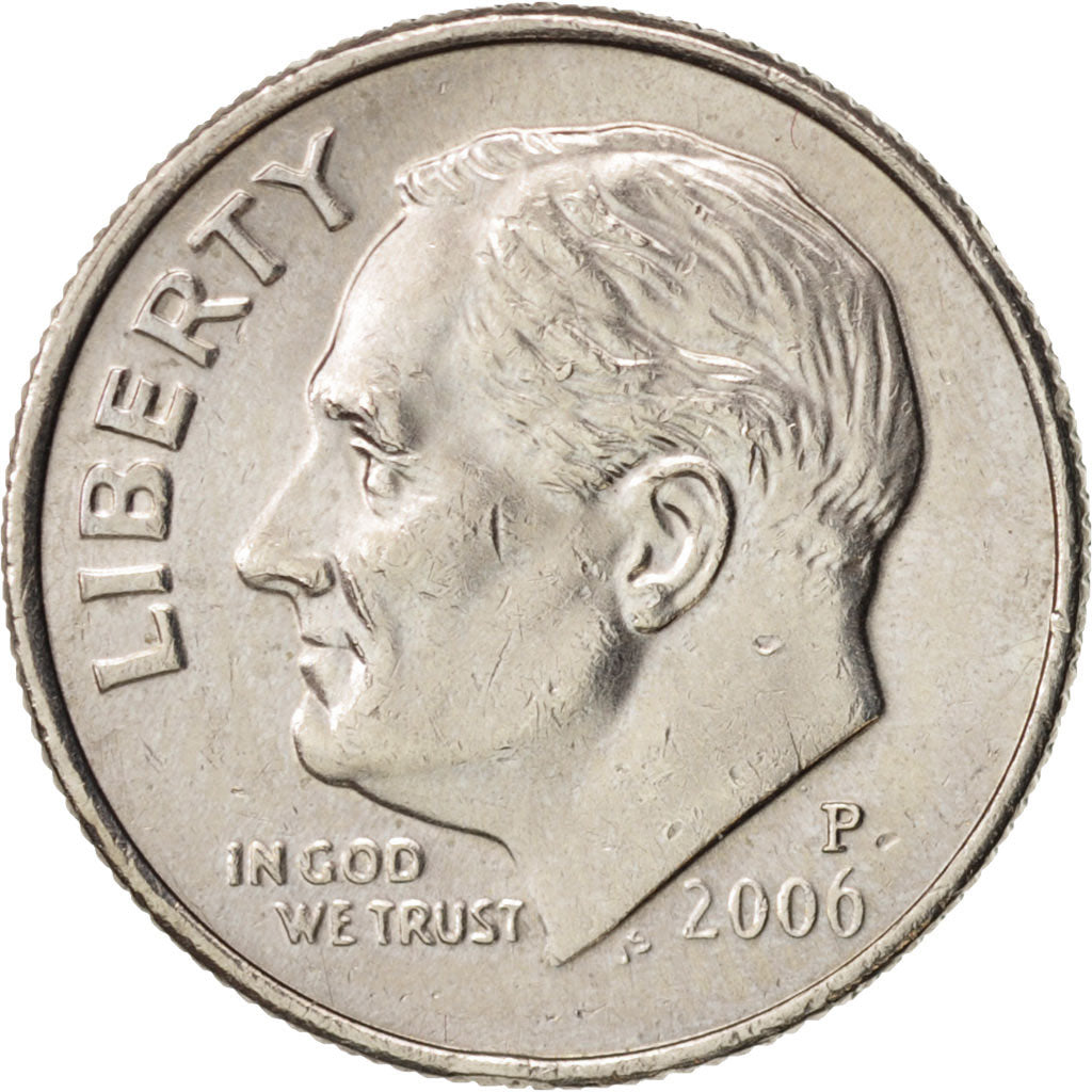 Coin, United States, Roosevelt Dime, Dime, 2006, U.S. Mint, Philadelphia