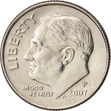 United States, Roosevelt Dime, Dime, 2007, U.S. Mint, Philadelphia, AU(50-53)