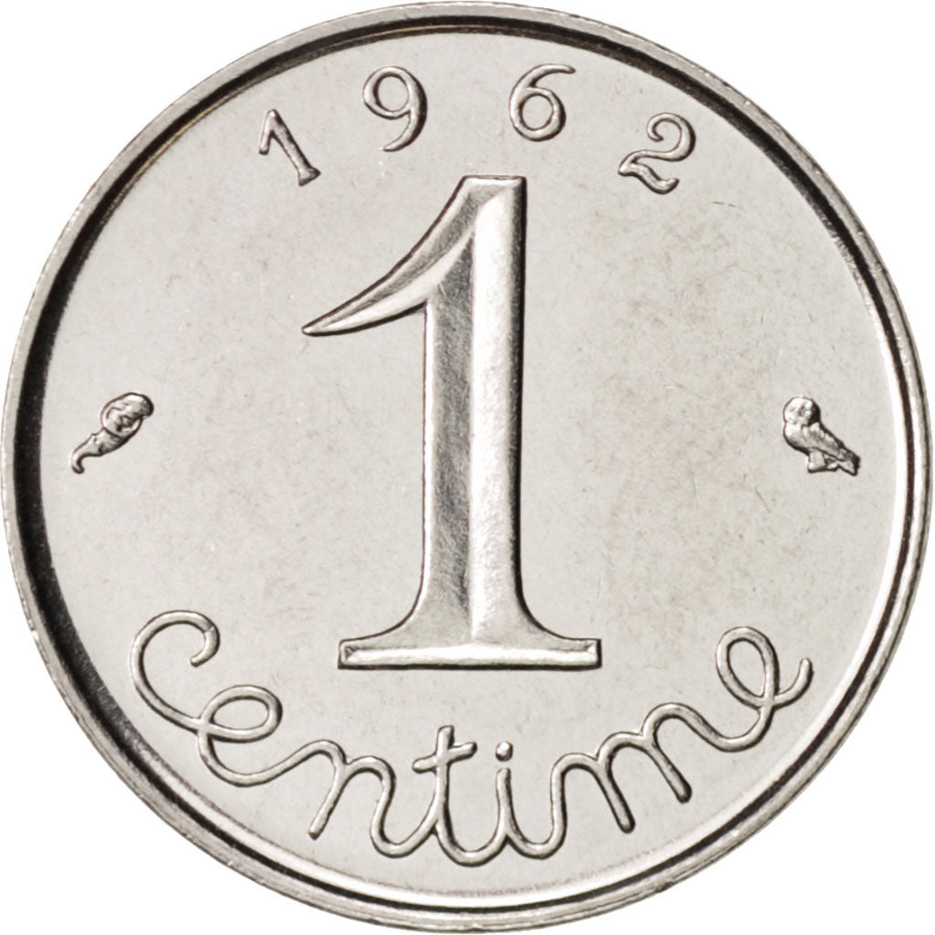 France, Épi, Centime, 1962, Paris, AU(55-58), Stainless Steel, KM:928