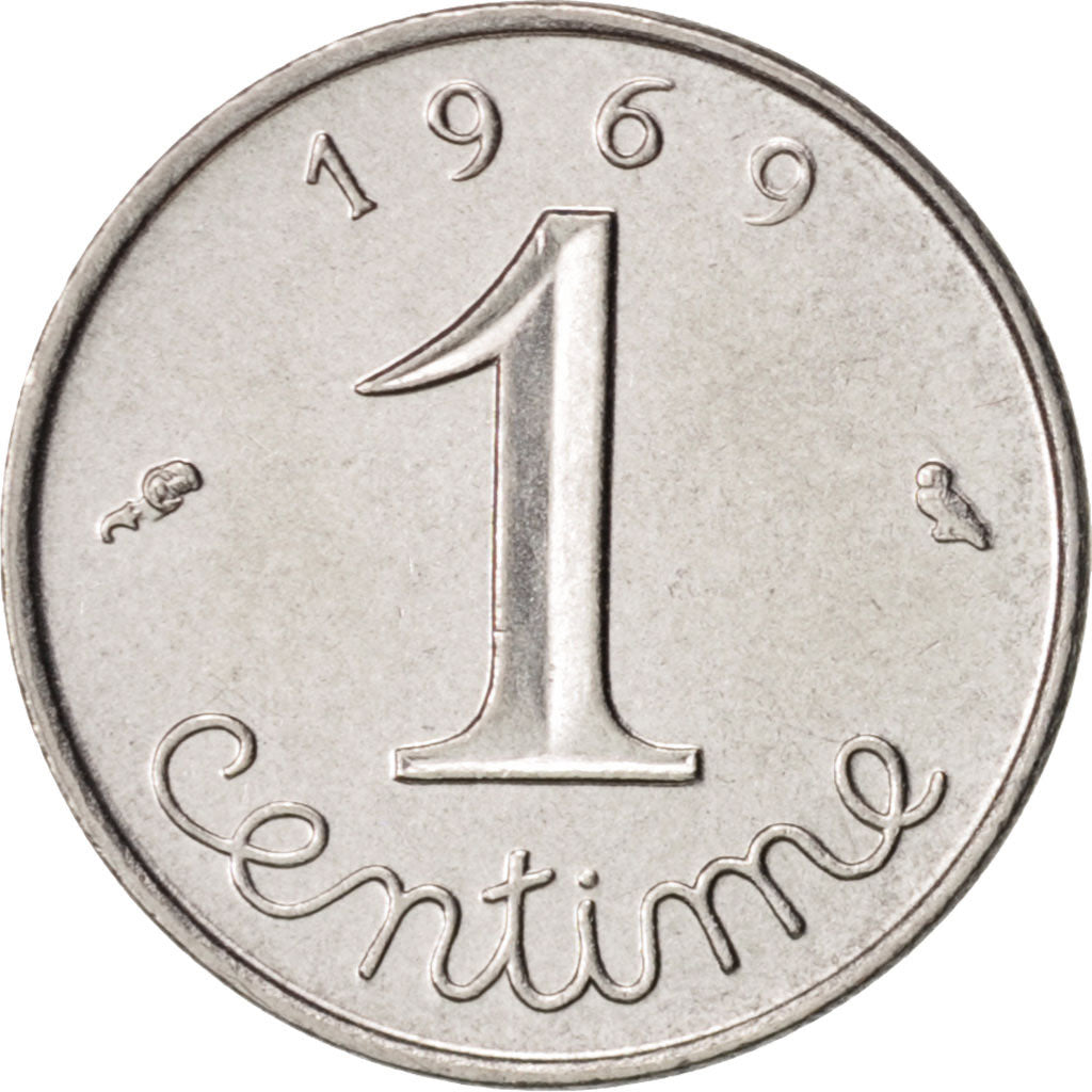 Coin, France, Épi, Centime, 1969, Paris, AU(55-58), Stainless Steel, KM:928