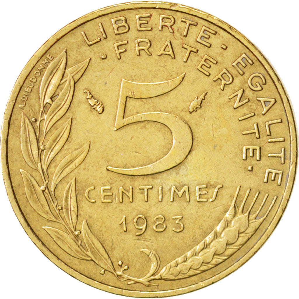 Coin, France, Marianne, 5 Centimes, 1983, Paris, AU(50-53), Aluminum-Bronze